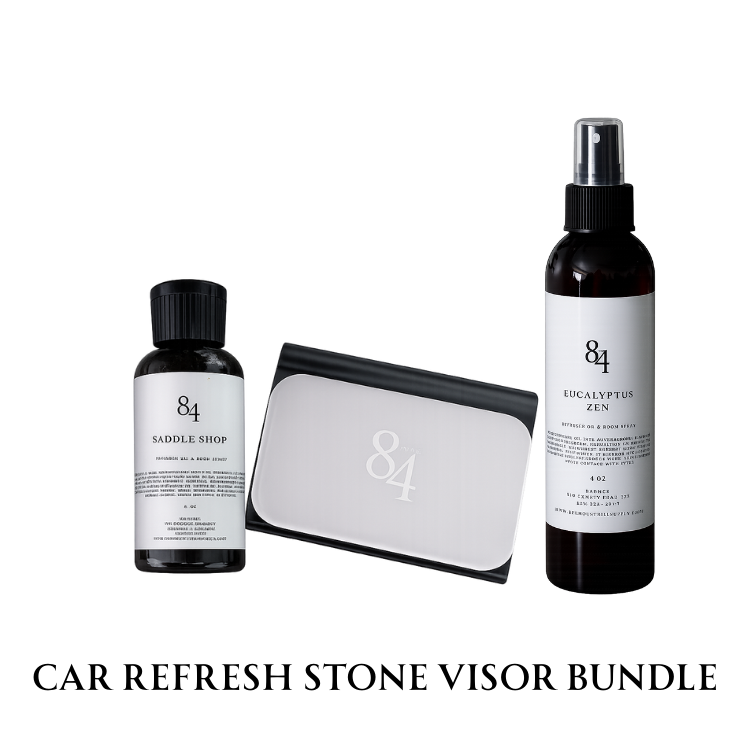 Car Refresh Stone Visor Bundle - Luxury Stone Visor Clip, 2 oz Diffuser Oil & Room Spray